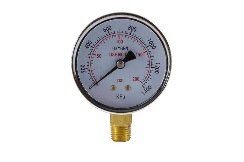 Sa - Low Pressure Gauge for Oxygen Regulator 0-200 psi - 2.5 Inch Dial - Image 1