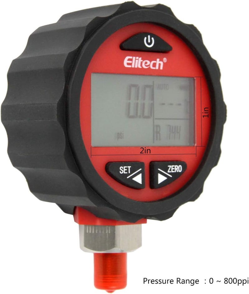 Elitech Refrigeration HVAC Digital Pressure Gauge Set 145500 PSI  145800 PSI 18 NPT - Image 3