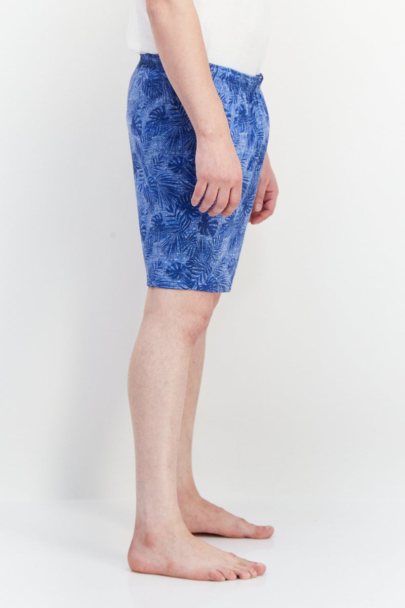 Caribbean Joe Men Allover Print Drawstring Sleepwear, Blue - Image 3