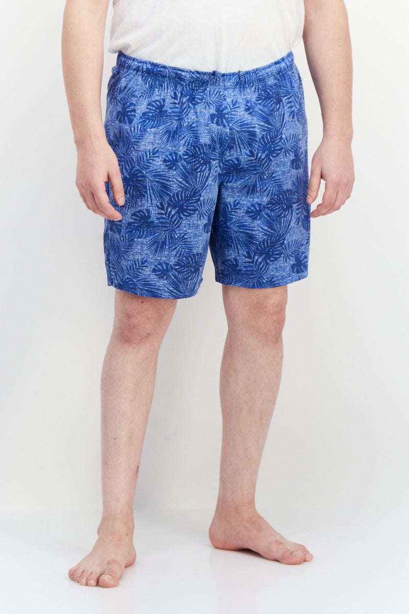 Caribbean Joe Men Allover Print Drawstring Sleepwear, Blue - Image 1