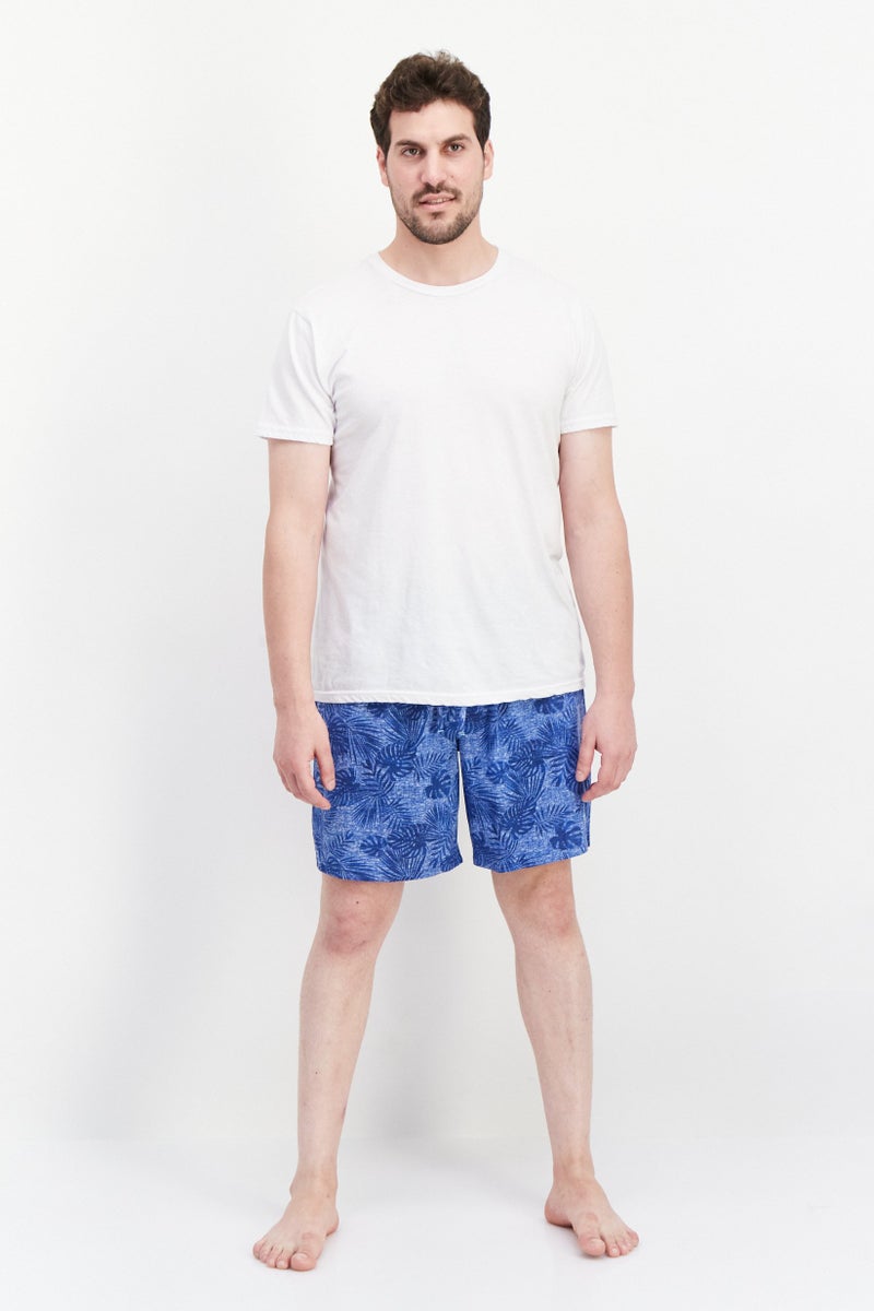 Caribbean Joe Men Allover Print Drawstring Sleepwear, Blue - Image 2