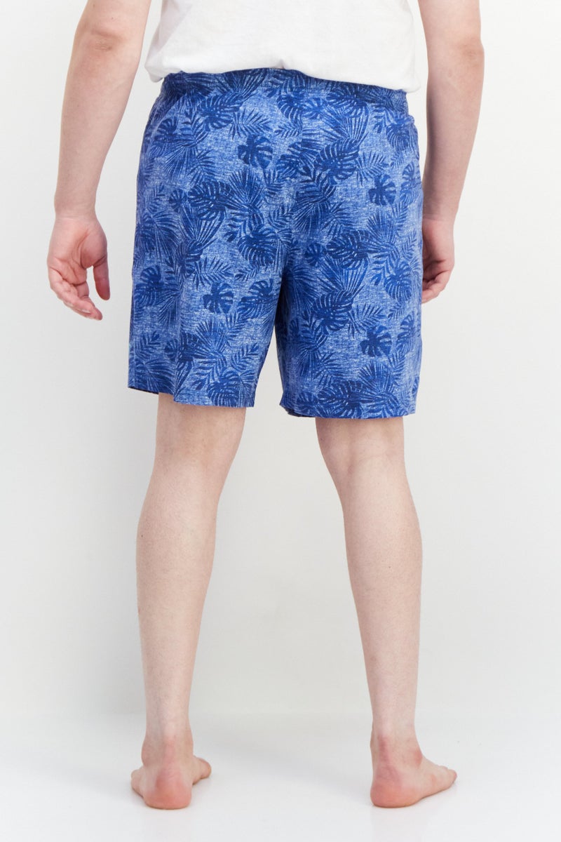 Caribbean Joe Men Allover Print Drawstring Sleepwear, Blue - Image 4