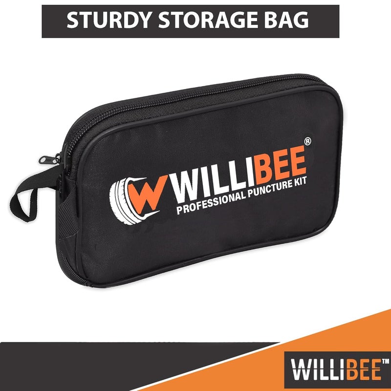 WILLIBEE 8 in 1 Tubeless Tyre Puncture Repair Kit for Car, Bike, Scooter & SUV (with Storage Bag) | Flat Tire Puncher Repair Kit, Universal Emergency Tyre Fix Tool Set. - Image 3