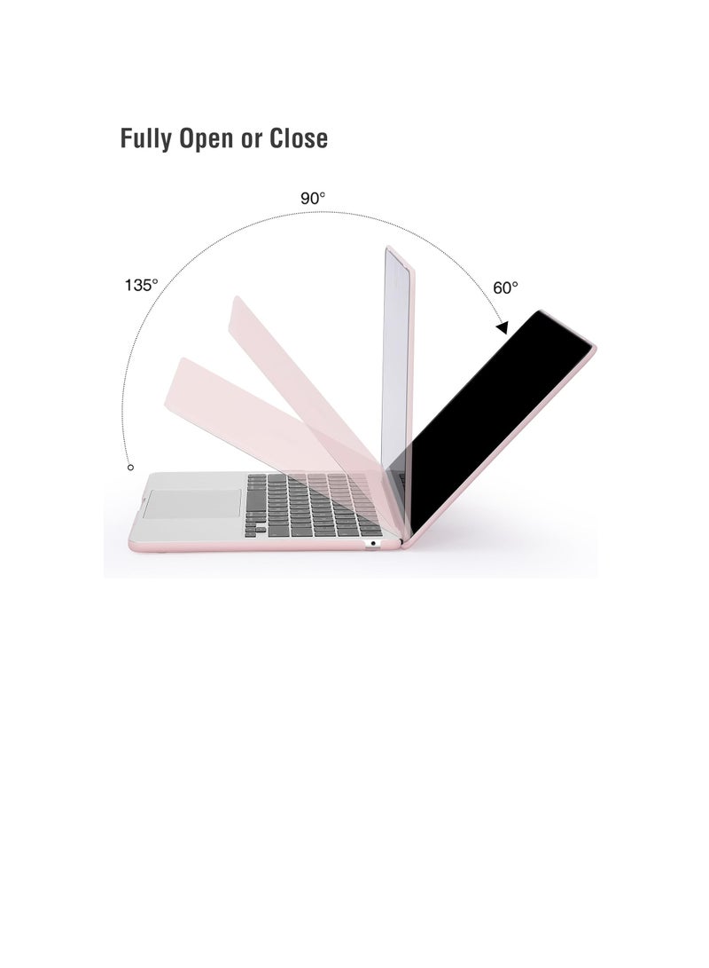 زيكسين حافظة متوافقة مع جهاز MacBook Air الجديد مقاس 13.6 بوصة M3 A3113 M2 A2681 مع Touch ID، إصدار 2024 2023 2022، غطاء بلاستيكي صلب لجهاز Air 13، سطح غير لامع، وردي - Image 2