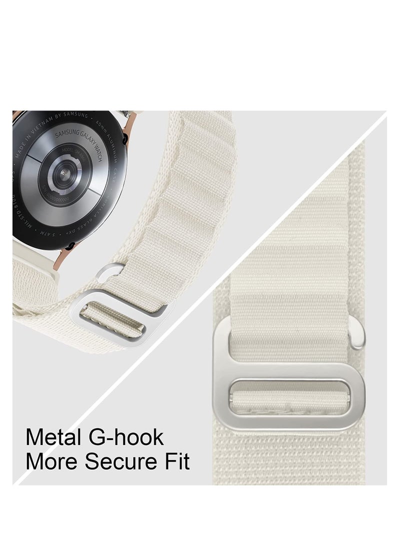 Alpine Loop 22 مم متوافق مع ساعة Xiaomi S1/S1 Active/Mi، حزام رياضي متين من النايلون مع خطاف G من التيتانيوم باللون الأبيض - Image 3