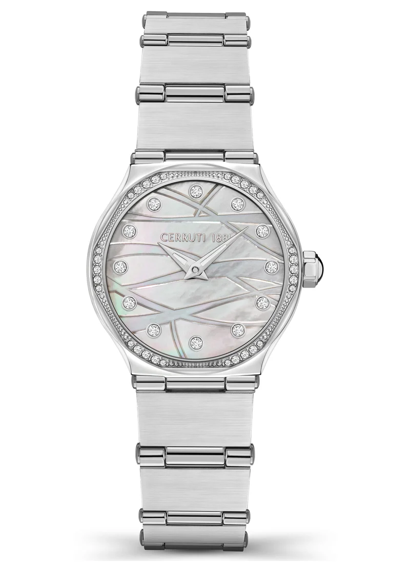 CERRUTI 1881 Rendinara White Mother of Pearl Dial Watch for Women with Stainless Steel Bracelet