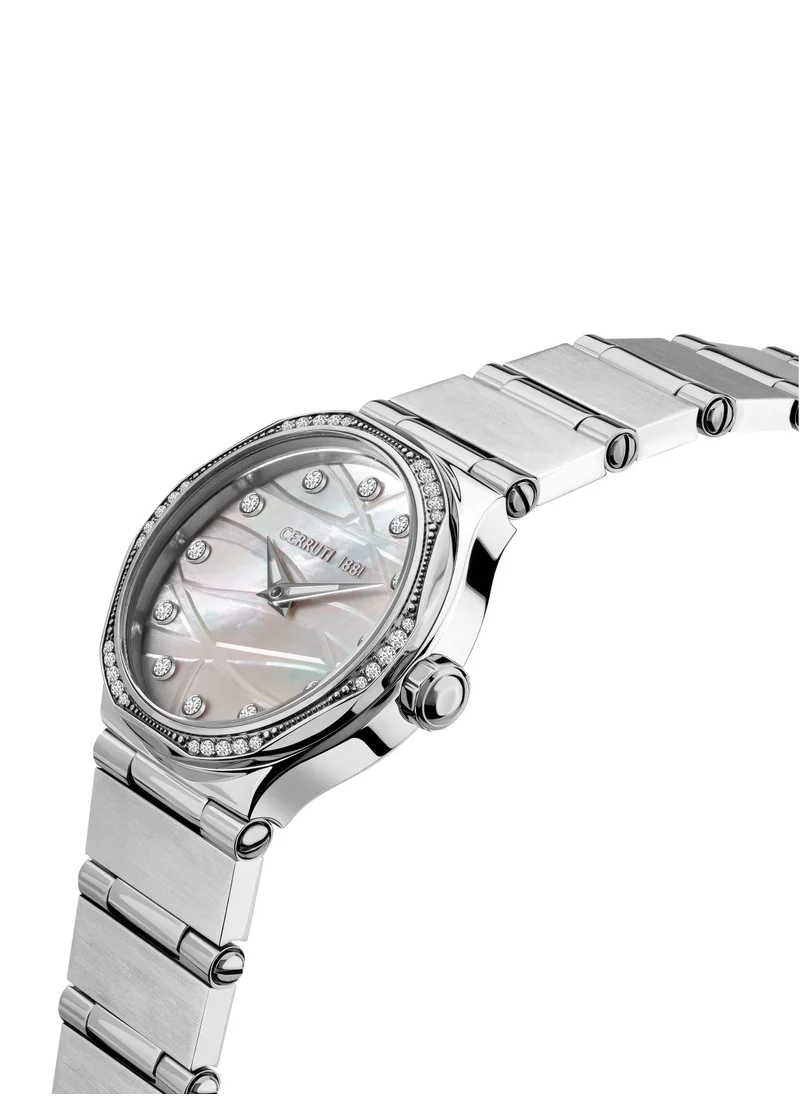 CERRUTI 1881 Rendinara White Mother of Pearl Dial Watch for Women with Stainless Steel Bracelet
