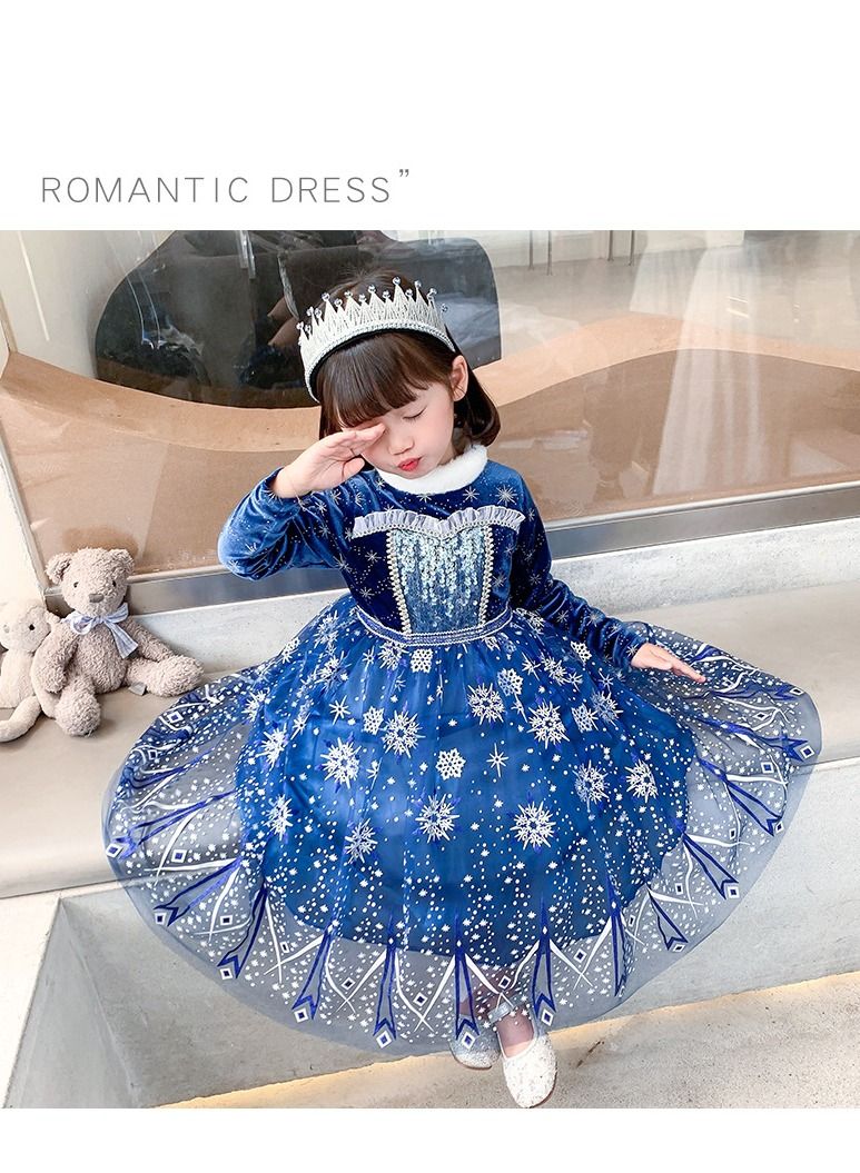 Fashionable Party  Dress Blue