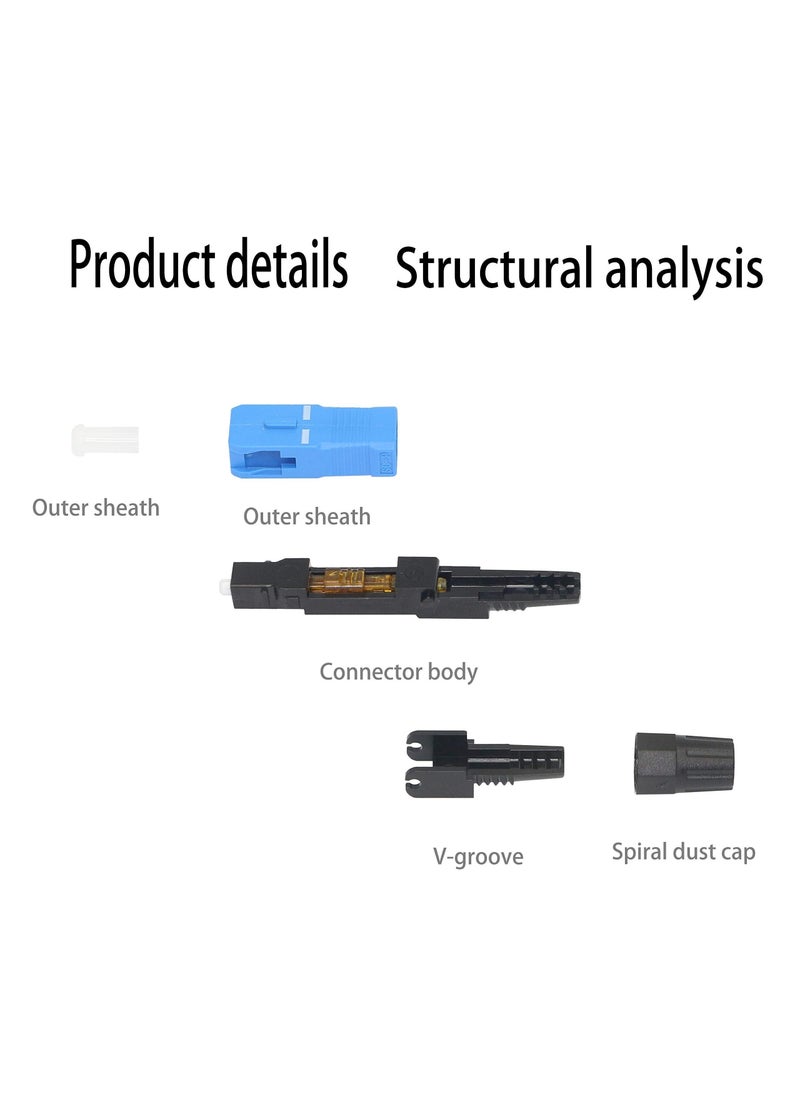 Y&D - FTTH SC/ UPC (APC)-C Fiber Quick Connector, Optic Fast Connector Adapter for ODF CATV (10PCS) - Image 1