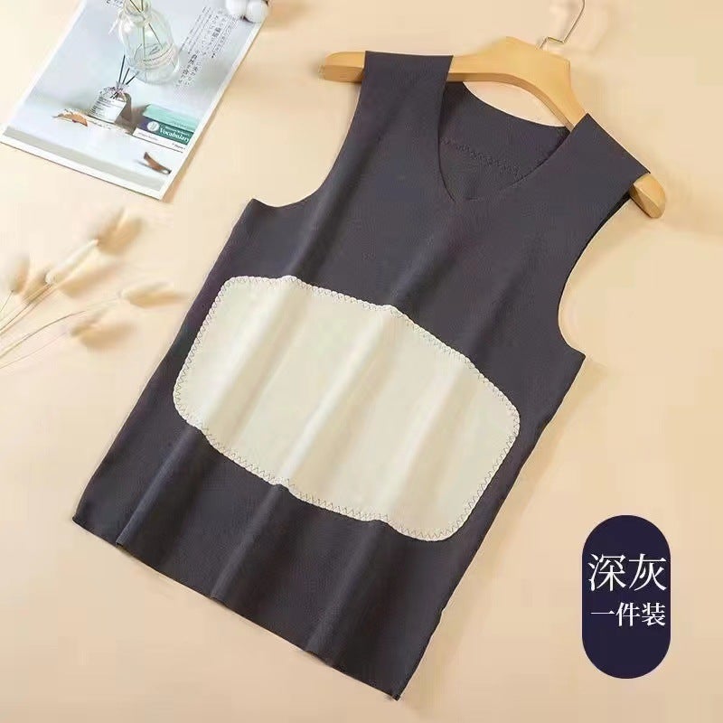 New Men'S And Women'S Inner Wear Couple'S Double-Sided Thermal Vest Thickened Velvet Vest Patch Bottoming Shirt For Men - Image 1