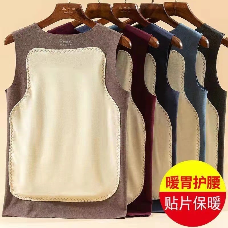 New Men'S And Women'S Inner Wear Couple'S Double-Sided Thermal Vest Thickened Velvet Vest Patch Bottoming Shirt For Men - Image 3
