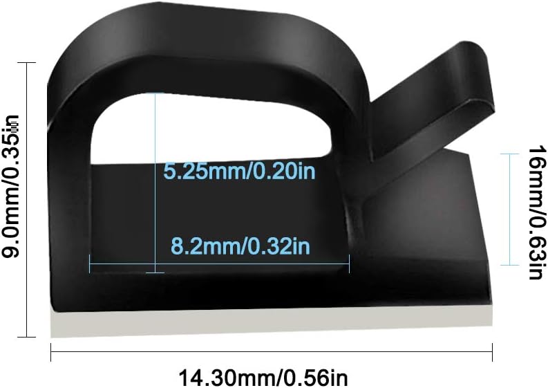 FineGood 60 Pcs Adhesive Cable Clips, Plastic Cable Cord Organziers Cable Storage Management Clip for Home Office - Black, White - Image 3