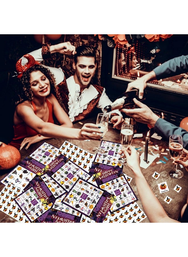 بطاقات لعبة بينجو الهالوين للكبار، 24 لاعبًا لعبة بينجو الهالوين بطاقات بينجو الهالوين ألعاب حفلات الهالوين للمدرسة والمكتب والفصول الدراسية والأنشطة العائلية لوازم حفلات الهالوين - Image 4