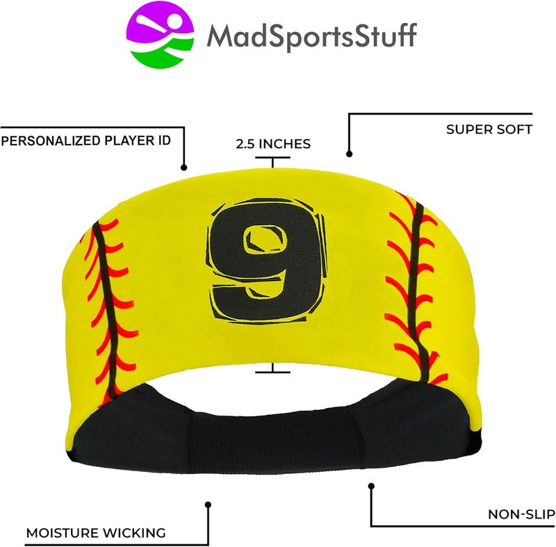 MadSportsStuff Softball Headband for Girls with Jersey Number (Numbers 00-39) - Image 4