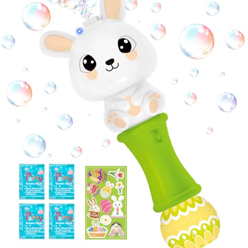 spring flower SpringFlower Easter Bubble Wand Bubble Maker with LED LightUp Effect for Kids Bubble Toy for Easter Party Favor Supplies Easter Eggs HuntEaster Basket Essentials Easter Basket Stuffers Fillers - Image 1