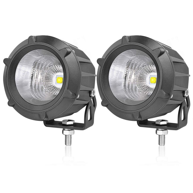 AKD Part 35 Inch Round Fog Lights 50W Spot Flood Combo Motorcycle Driving Lights Round LED Off Road Light Pods Bumper Ditch Lights for Trucks Motorcycle SUV UTV ATV Dirt Bike Wrangler