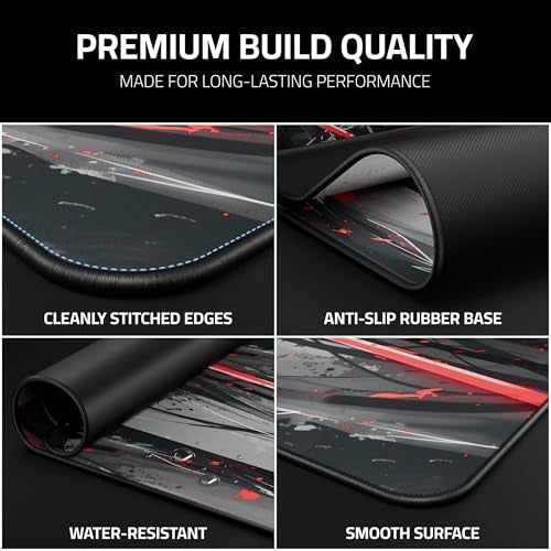 RISOKA XXL Anime Gaming Mouse Pad 35.4 x 15.7 inch - Water-Resistant & Stitched Edges - Large XL Mousepad for Desk - Gamer Accessories Big Full Deskpad Mat Game Mousepads Deskmat - Image 5