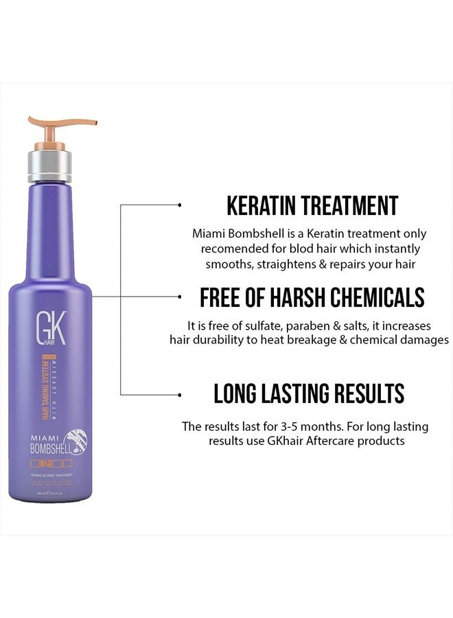 GK Hair Global Keratin Silver Bombshell Purple Shampoo (24 Fl Oz/710ml) For Blonde, Platinum, Ash, Silver & Gray Hair Moisturizes Dry & Damaged Removes Yellow Brassy Tones - Image 2