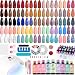 Lavender Violets 73 Pcs Gel Nail Polish Kit with U V Light, 45 Colors with Nail Primer,Builder Base,Matte & Glossy Top Coat Soak Off Manicure Tools Gifts for Women LA07 - Image 2