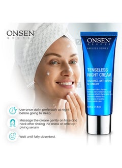 Onsen Secret Wrinkle Repair Tenseless Night Face Cream Dermatologist Recommended Antiwrinkle Radiance And Tonicity Cream Anti Aging Ultra Boost Facial Creme For Dry Skin & Age Spots (0.8 Fl Oz)  - Image 4