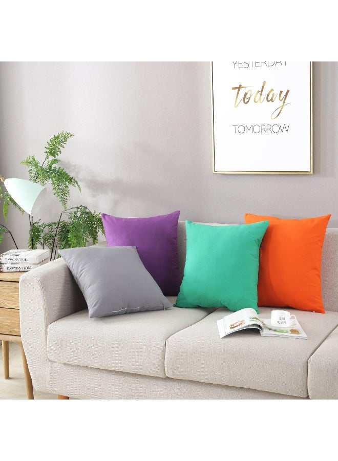 TAOSON TAOSON 100 Cotton Canvas Home Decorative Square Throw Pillow Cover Cushion Covers Pillowcase Home Decor Decorations for Sofa Couch Bed Chair Only Cover No Insert 20 x 20 Inch  50 x 50 cm White  - Image 2