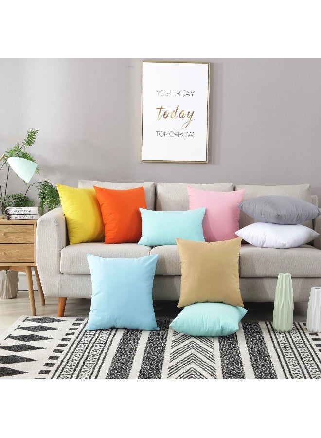 TAOSON TAOSON 100 Cotton Canvas Home Decorative Square Throw Pillow Cover Cushion Covers Pillowcase Home Decor Decorations for Sofa Couch Bed Chair Only Cover No Insert 20 x 20 Inch  50 x 50 cm White  - Image 5