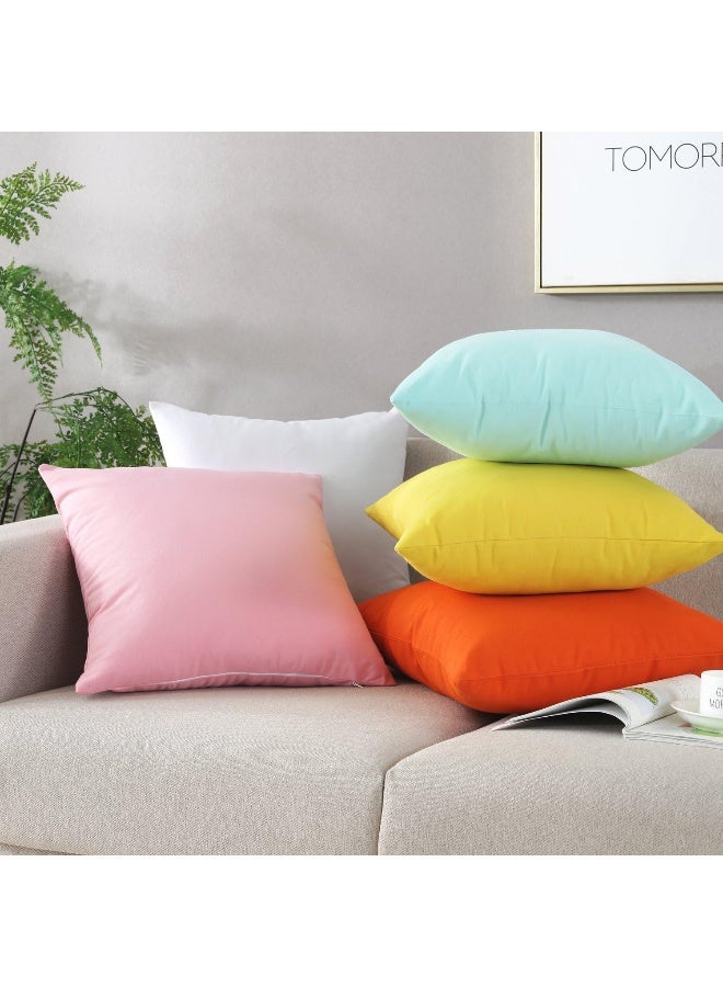 TAOSON TAOSON 100 Cotton Canvas Home Decorative Square Throw Pillow Cover Cushion Covers Pillowcase Home Decor Decorations for Sofa Couch Bed Chair Only Cover No Insert 20 x 20 Inch  50 x 50 cm White  - Image 3