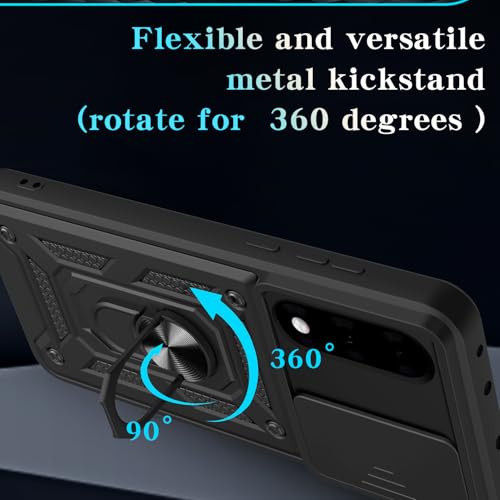 Spazy Case® OnePlus Nord 5 Back Cover | Heavy Duty Hybrid Case with 360 Degree Rotating Finger Ring Holder + Slider Shutter Camera Protection Case for OnePlus Nord 5 - Blue - Image 5