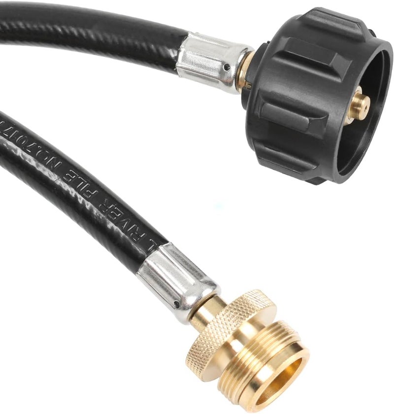 ATTKE 1lb to 20lb Propane Tank Adapter Hose, 6 Feet 1 lb to 20 lb Propane Hose Converter Replacement for Weber Q Grill, Coleman Grill, Mr. Heat Buddy Heater, and More Portable Appliances - Image 2