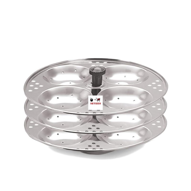 Netizen Non-Stick Stainless Steel Large Size Idli Stand/Idli Maker Makes soft idlis easy at Home, Idli maker stainless steel, idly stand, steel idli plates (3 Plate (12 Idli)) - Image 4