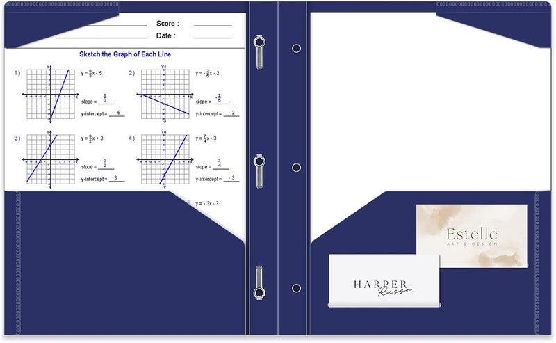 BAOFALI 6 Pack A4 Pocket Plastic Folder 2 Pockets and 3 Prongs 2 Card Slots, Durable, Tear-Resistant Heavy Duty Pocket Folders with Prongs, Colored Prong Folders for Schoolwork & Officer - Image 3