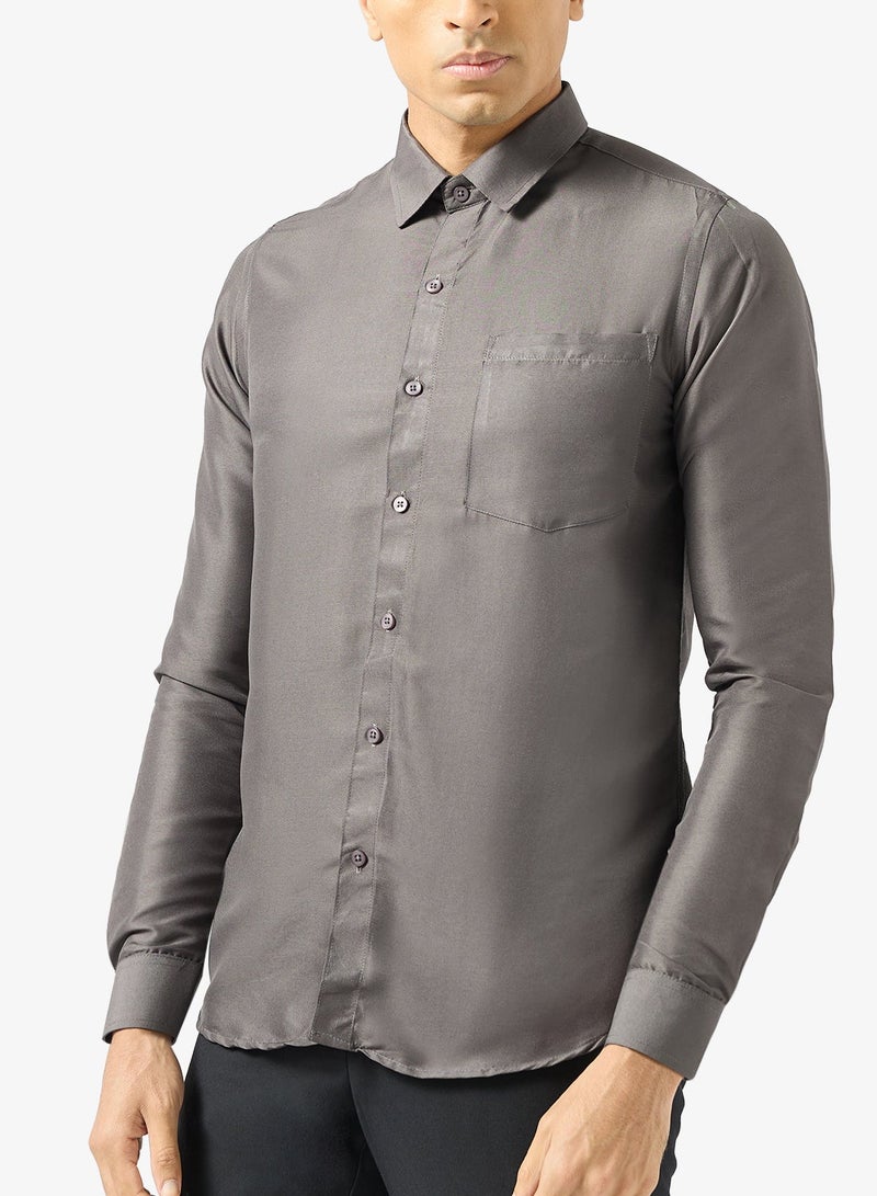 Robert Wood Bio-Wash Solid Cotton Shirt - Image 3