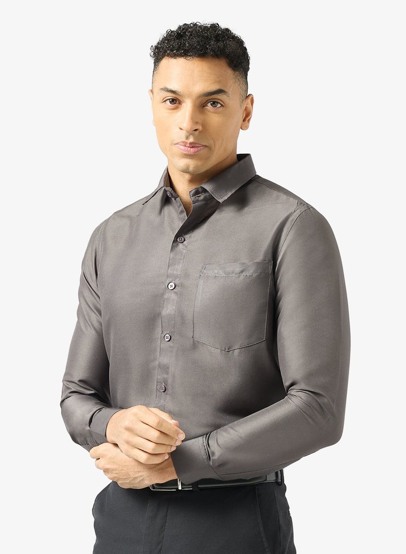 Robert Wood Bio-Wash Solid Cotton Shirt - Image 1