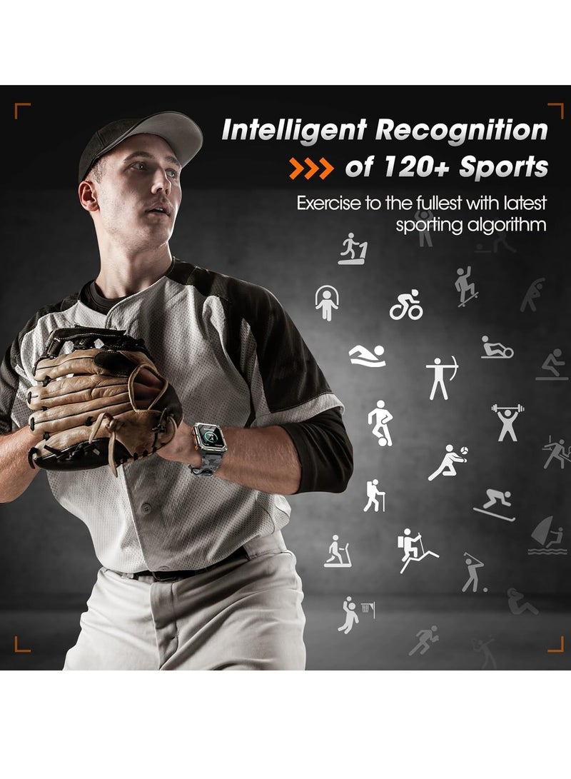 عربست ساعة ذكية عسكرية للرجال مع ضغط الدم (الرد/إجراء مكالمة)، ساعة ذكية تكتيكية متينة لأجهزة أندرويد وآيفون، مقاومة للماء حتى 10 أجهزة الصراف الآلي للرياضة الخارجية واللياقة البدنية مع معدل ضربات القلب - Image 5