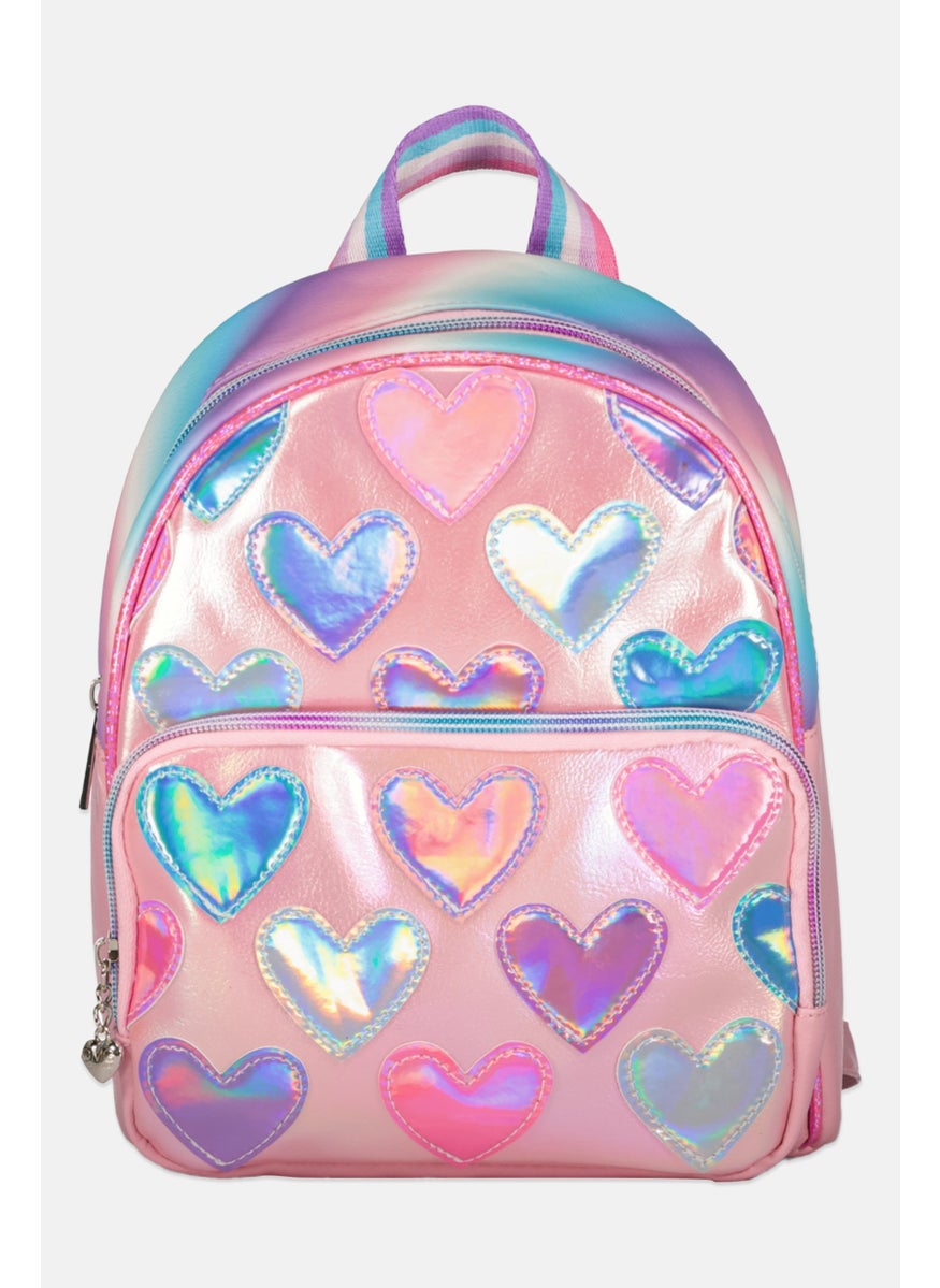 OMG Accessories - Kids Girl Metallic Backpack 26 H x 21 L x 11 w cm, Pink Combo - Image 1