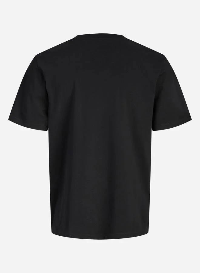 JACK & JONES Black Crew Neck Logo Print T-Shirt