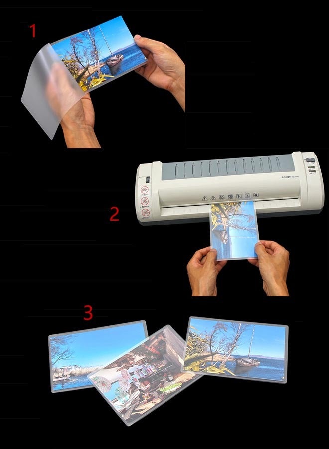 ZCM-HAPPY 100-Piece A3 Laminating Film Sheet Set Clear - Image 2