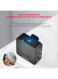 ANDOER Andoer MX5 2.4G Wireless Recording Microphone System with Transmitter Receiver Clip-on Lavalier Mic 50M Effective Range Built-in Rechargeable Battery  - Image 4