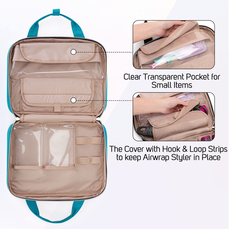 Teamoy Travel Storage Bag Compatible with Airwrap Complete Styler and Attachments, Portable Travel Case for Airwrap Styler and Accessories, Teal - Image 3