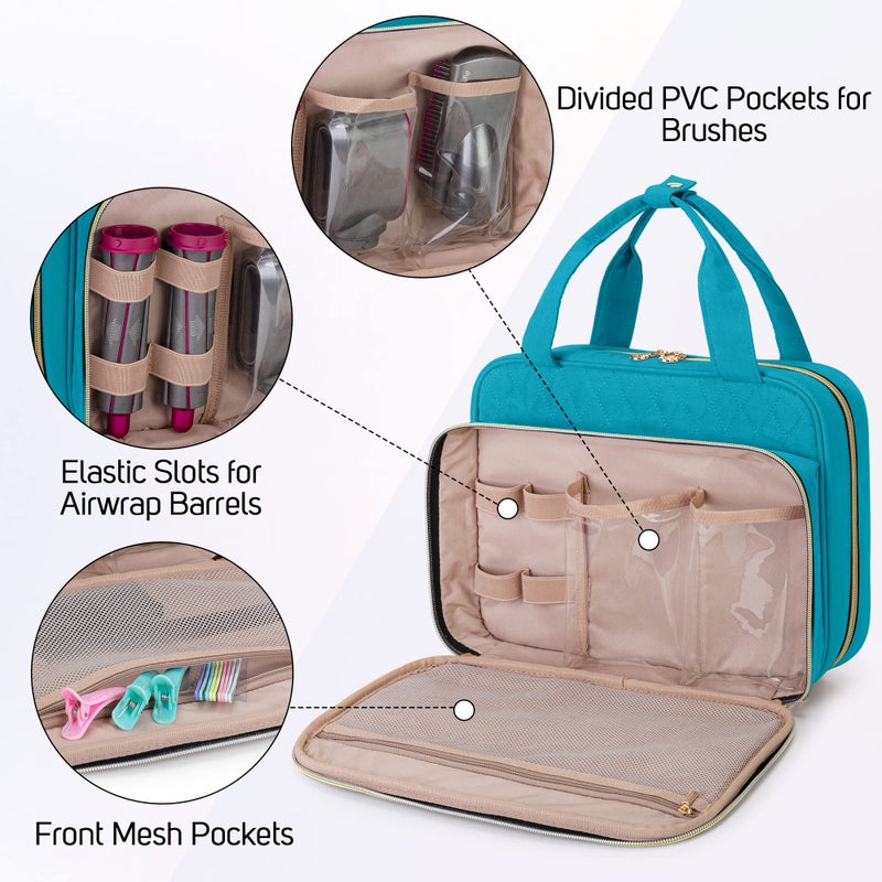 Teamoy Travel Storage Bag Compatible with Airwrap Complete Styler and Attachments, Portable Travel Case for Airwrap Styler and Accessories, Teal - Image 2