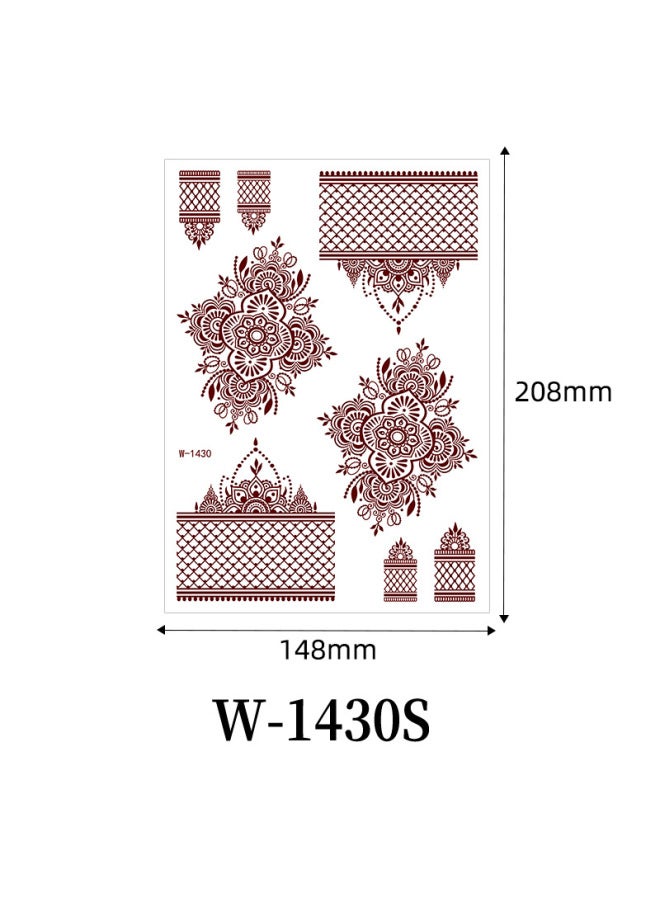 Mehendi Stickers Henna Mehendi stencil Tattoo Sticker for Hands Temporary Waterproof Mehndi Tattoo Body Art for Women & Girls - Image 1