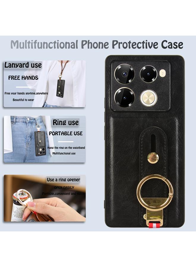 Zaboon Case For Infinix Note 40 Pro 5G X6851 Wristband Leather Back Phone Case - Image 3