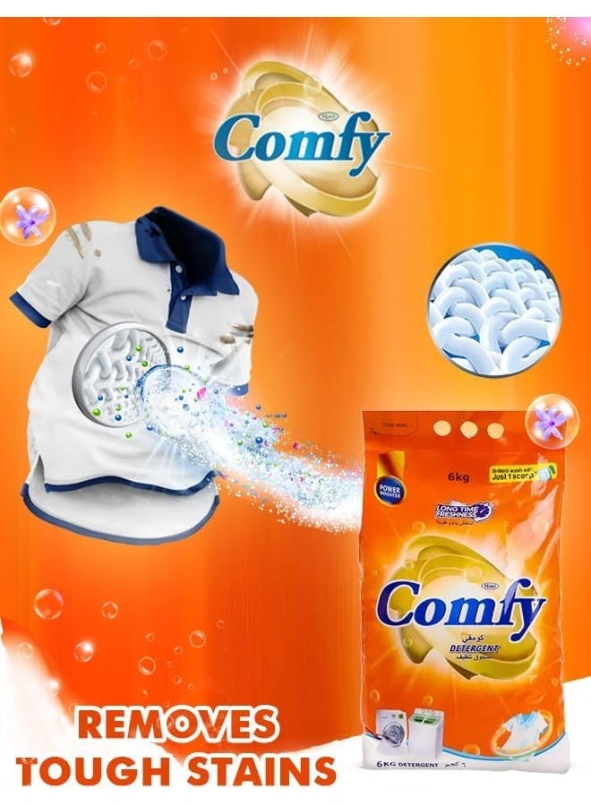 Feah Comfy Detergent Powder 6 kg | Deep Cleaning Formula | Color Protection | Long-Lasting Freshness | Family Value Pack - Image 2