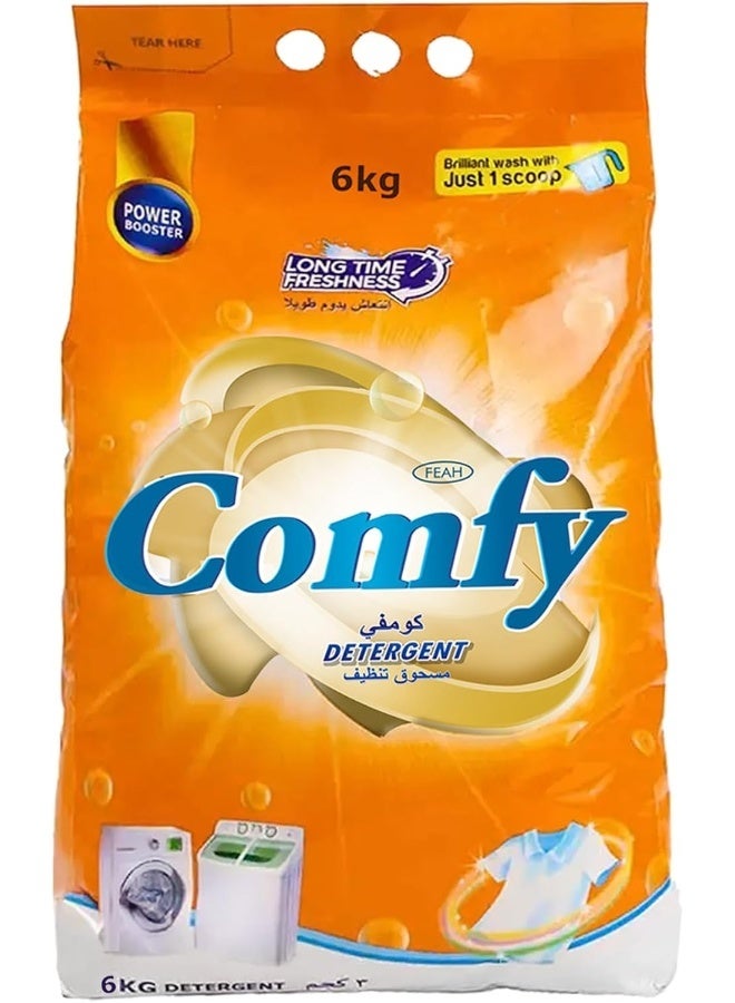 Feah Comfy Detergent Powder 6 kg | Deep Cleaning Formula | Color Protection | Long-Lasting Freshness | Family Value Pack - Image 1