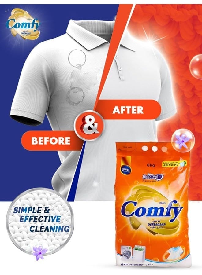 Feah Comfy Detergent Powder 6 kg | Deep Cleaning Formula | Color Protection | Long-Lasting Freshness | Family Value Pack - Image 4
