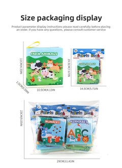 Generic Three-dimensional Baby Cloth Book Early Education Toys 4 Pages 8 Sides 9 Theme Suit Palm Book Forest Animal English Cognition-Color:2962 Card Head Cloth Book 9 Books 1 Set 207g  - Image 1