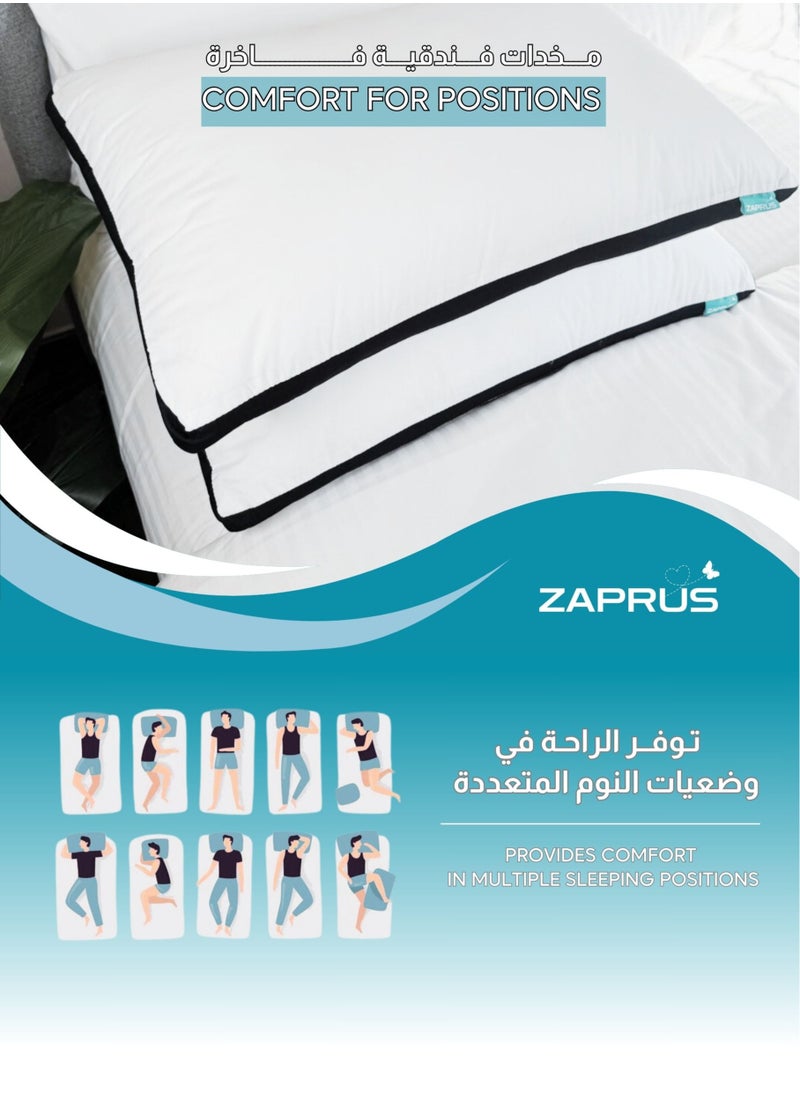 Zaprus Zaprus Orignal 75x50 cm Pillows 1200g Down Alternative Soft Cooling Comfort Anti-Allegy Hotel Quality Bed Pillow for Supportive and Deep Sleep (Full Black Brim)  - Image 3