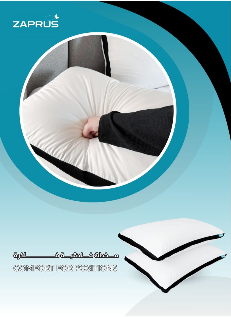 Zaprus Zaprus Orignal 75x50 cm Pillows 1200g Down Alternative Soft Cooling Comfort Anti-Allegy Hotel Quality Bed Pillow for Supportive and Deep Sleep (Full Black Brim)  - Image 4