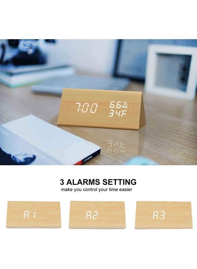 LED Digital Wooden Alarm Clock - Image 2
