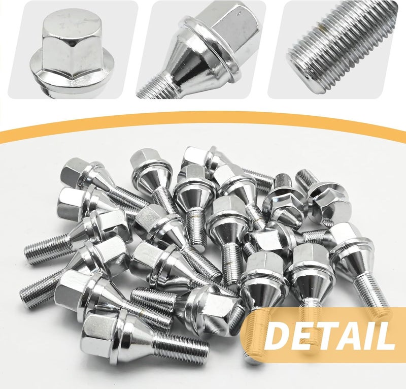 UOIENRT 20Pcs 68296586AA Lug Bolts Wheel Studs Nuts for Jeep Renegade, Dodge Hornet, Fiat 500 - Image 4